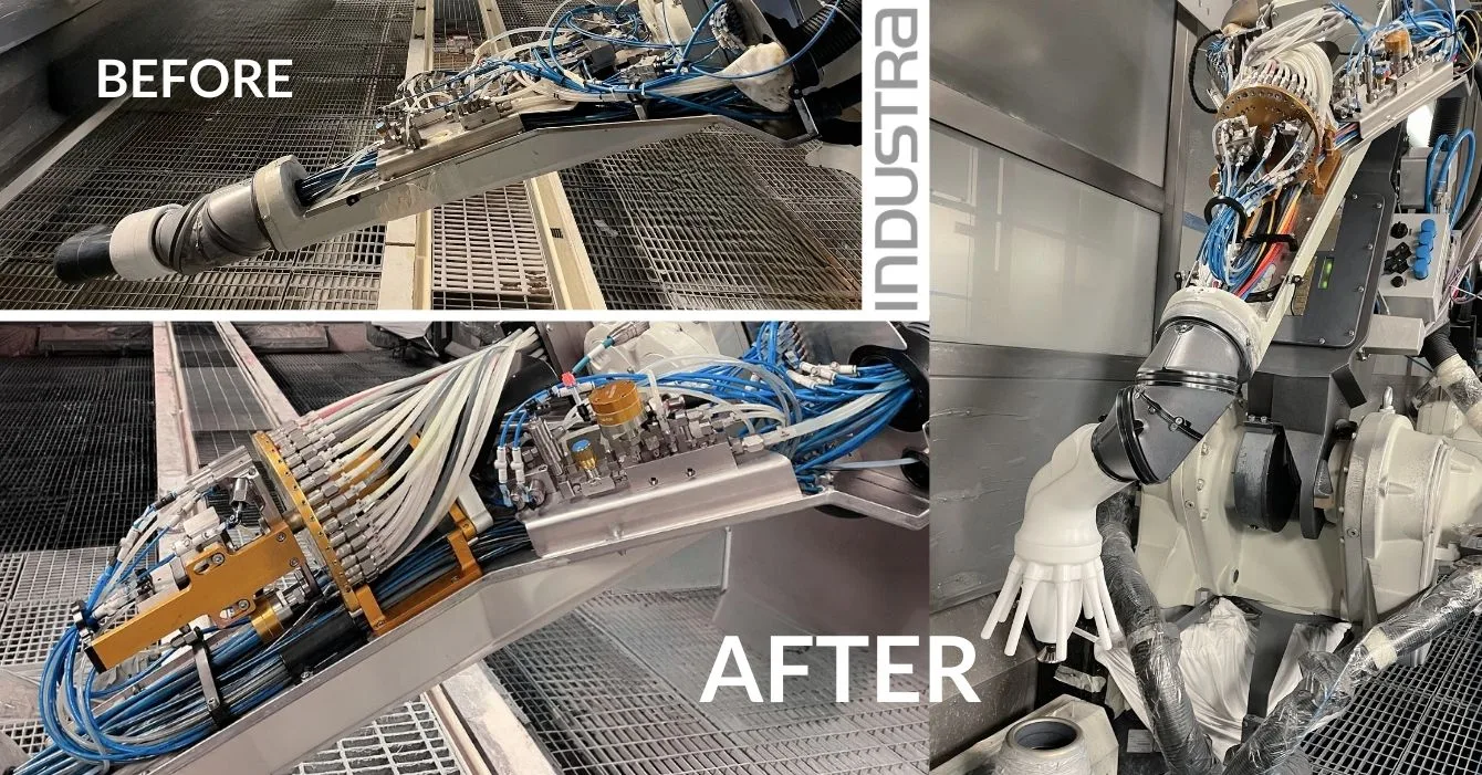 retrofit_INDUSTRA Lackieranlage modernisieren statt neu investieren. INDUSTRA rüstet Applikationstechnik, Farbwechsel und Dosiertechnik herstellerunabhängig nach.